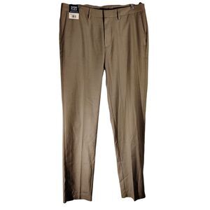 Haggar 365 FLEX dress pants mens 34x32 gray straight leg fit stretch flat front